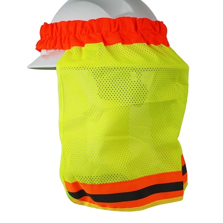 Interstate Safety Neck Shield / Shade - High Visibility LIME Color with Reflective Tape 40412